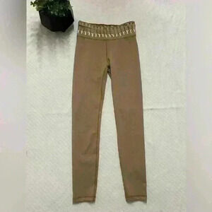 XXIV Active Crochet Band Leggings in Tan Size Small